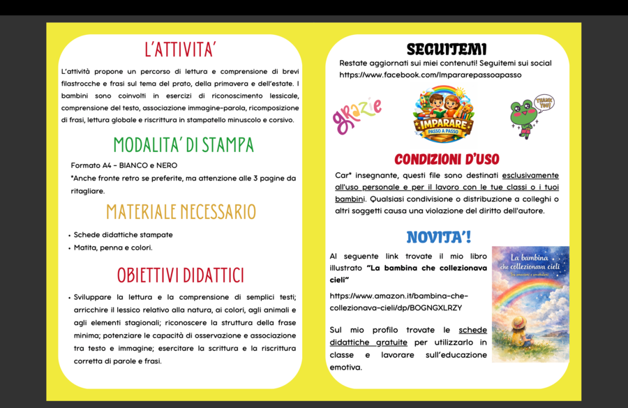 Il prato delle frasi: lettura, comprensione e costruzione di frasi
