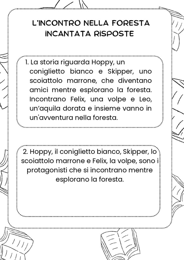 Attività di Comprensione per Le Avventure di Hoppy, Skipper e Felix