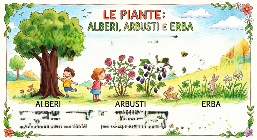 Le Piante: alberi, arbusti, erba