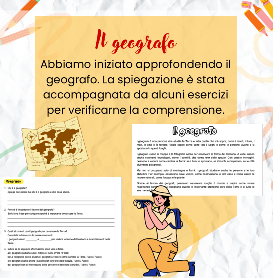 Il geografo - approfondimento, lapbook e attività di verifica