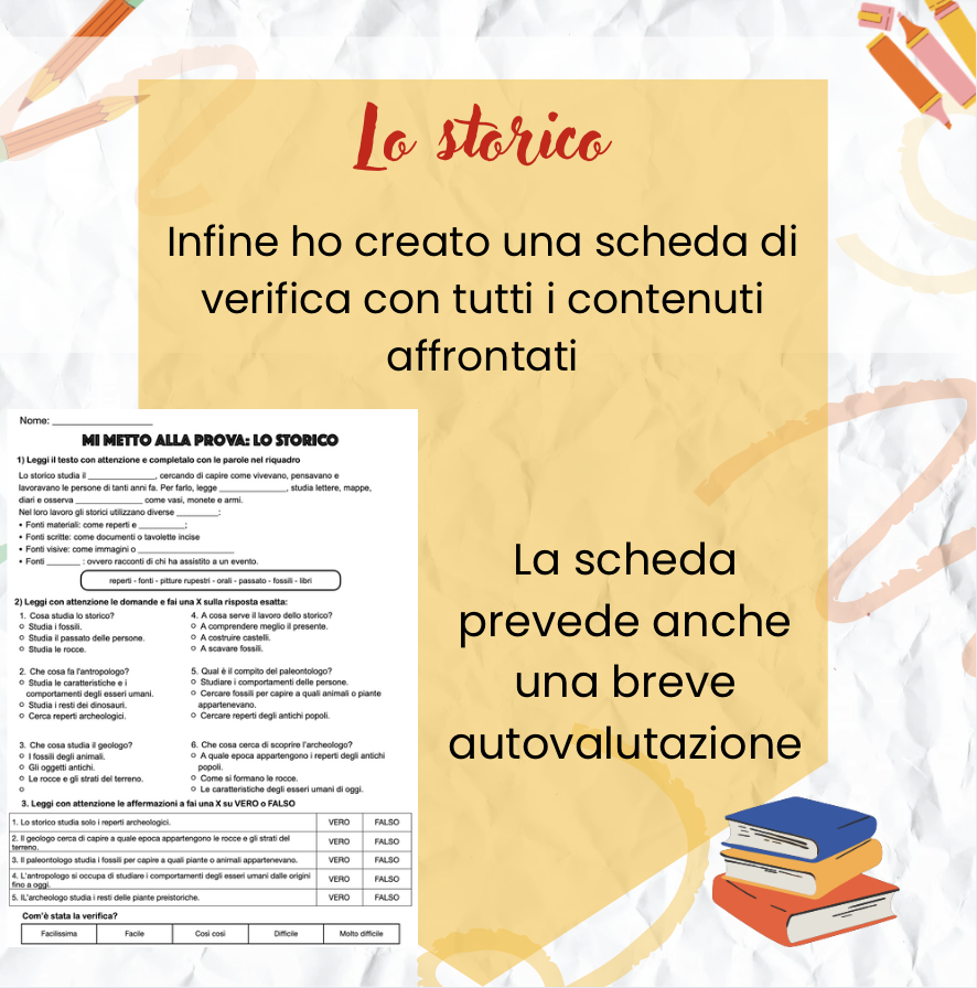 Lo storico - approfondimento, lapbook e verifica