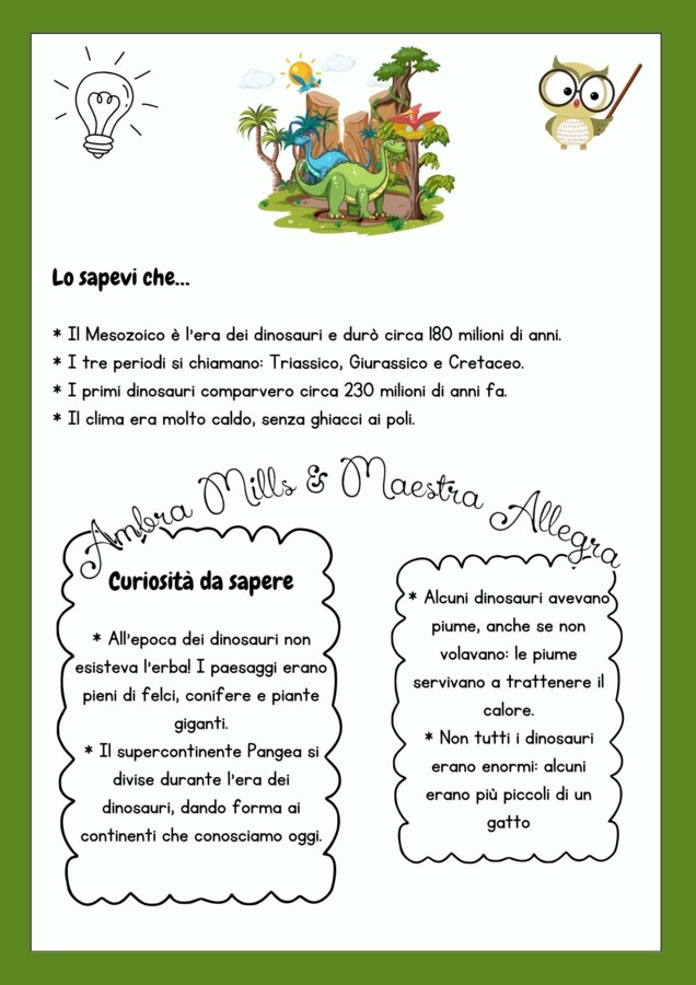 Il Giurassico e i Dinosauri
