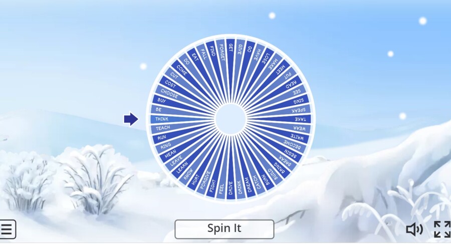 IRREGULAR VERBS - RANDOM WHEEL