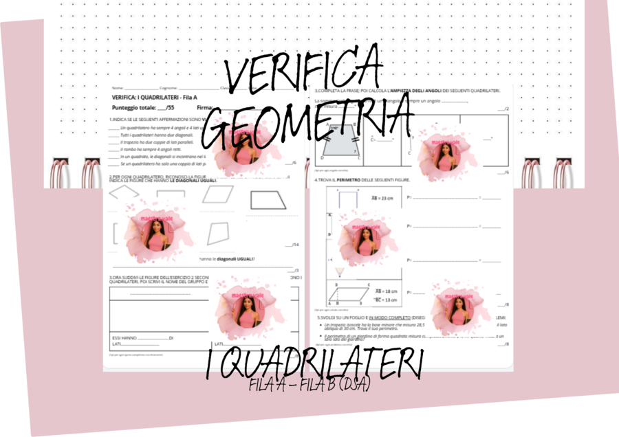 VERIFICA DI GEOMETRIA – I QUADRILATERI (5° PRIMARIA)