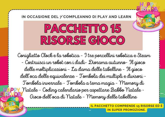 PACCHETTO 15 RISORSE-GIOCO per IMPARARE