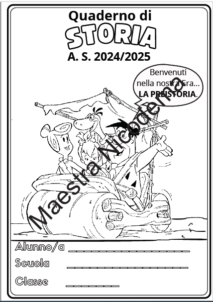 Copertina del quaderno di Storia per la classe terza scuola primaria.