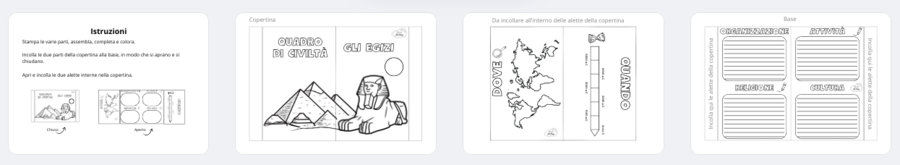 Attività Didattica Sugli Egizi per la Classe Quarta: Completa il Quadro di Civiltà e Crea un MiniBook!