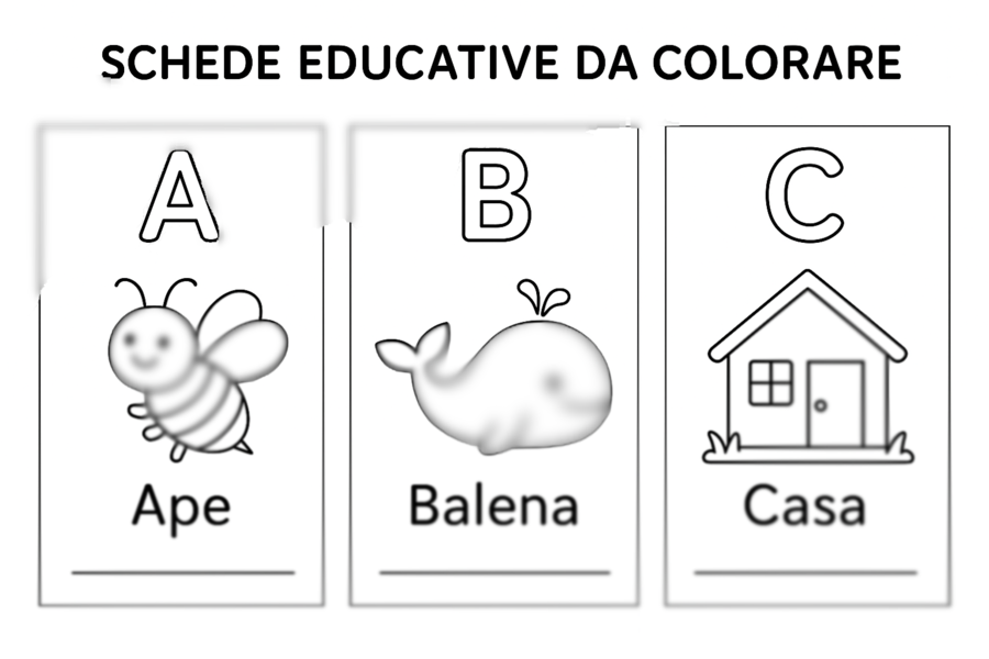 Lettere da colorare - A, B e C
