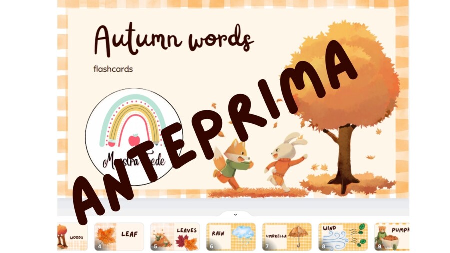 Autumn words flahcards