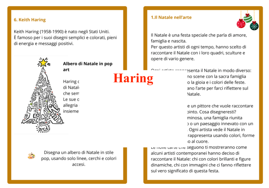 Natale nell'arte; un viaggio nell'arte contemporanea in 10 carte; classi II/V