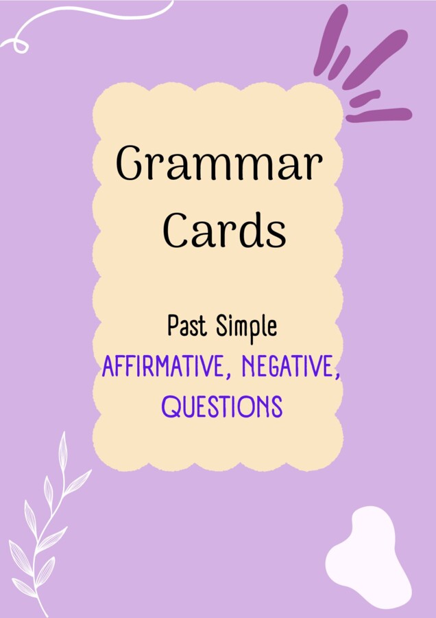 Past Simple/ Speaking cards/ Speaking/ Set/ Package/ Grades 4-8/ Grades 4-6/ Grades 6-8/ Primary school/ Warm-up/ Warm-up/ Speaking cards/ Grammar/ Speaking cards grammar/ Grammar cards/ Past Simple/ Schede parlanti/ Conversazione/ Set/ Pacchetto/ Grades