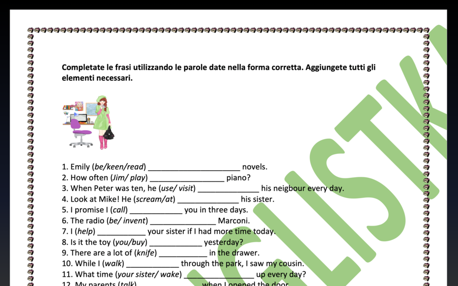Making sentences with the given words- 100 sentences+ KEY