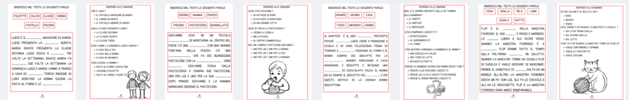 TESTI BUCATI CON DOMANDE DI COMPRENSIONE
