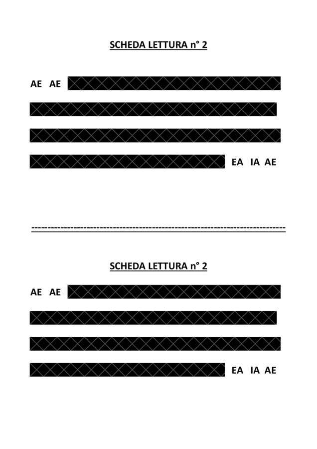 scheda lettura 2; le vocali A,E,I