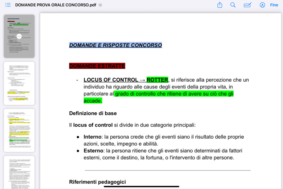 Concorso scuola primaria - esempi con domande e risposte - PROVA ORALE
