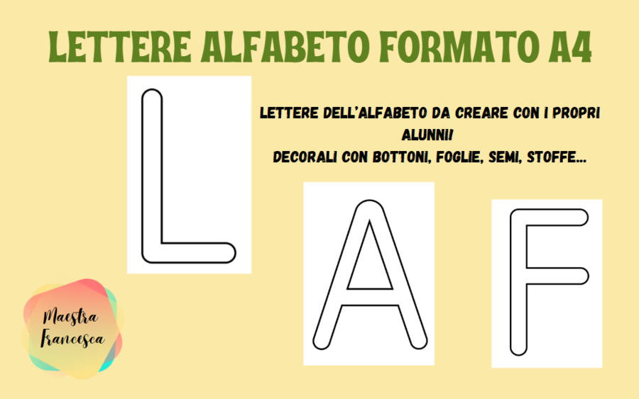 LETTERE DELL'ALFABETO DA DECORARE