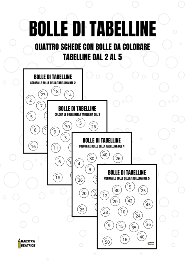 BOLLE DI TABELLINE