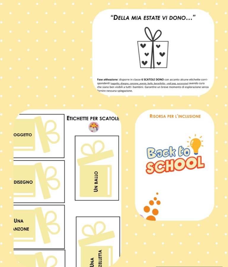 BACK TO SCHOOL -attività inclusiva "Della mia estate vi dono"