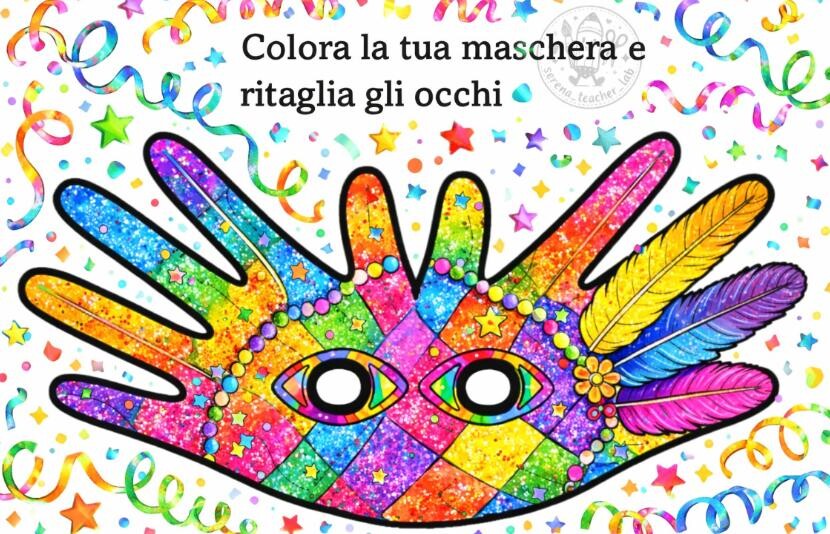 Maschera carnevale da colorare