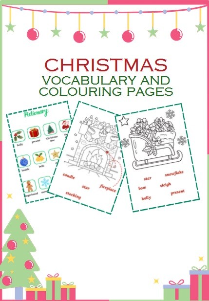 Christmas - vocabulary and colouring book