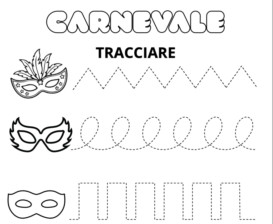 Colora e traccia il Carnevale