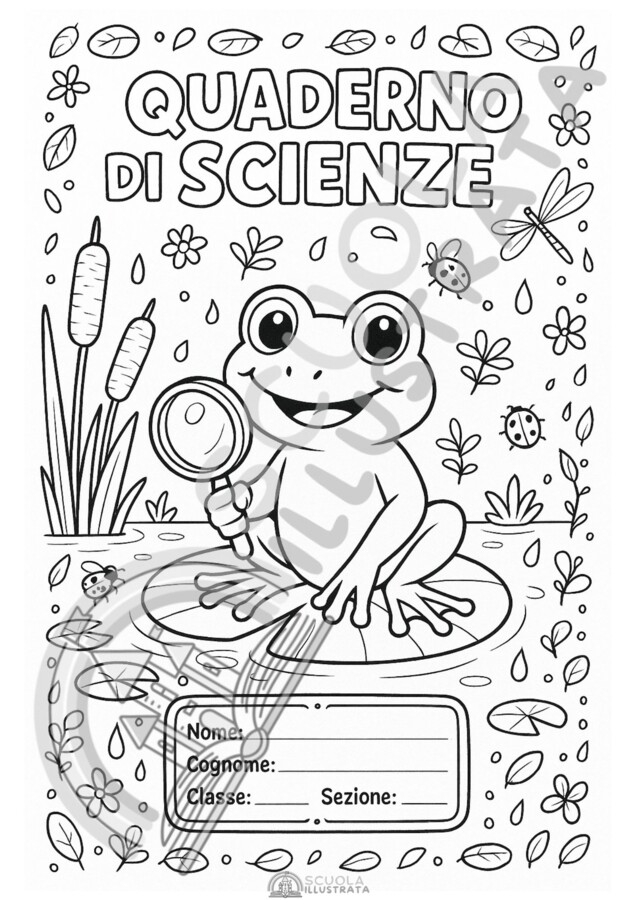 Copertine quaderni Scienze da colorare per tutte le classi