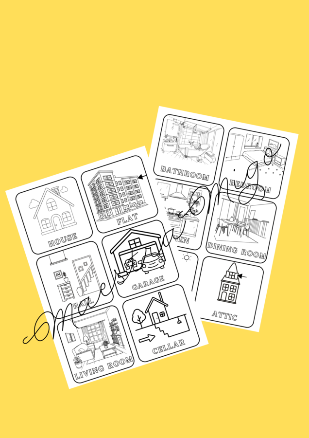 flashcards STANZE DELLA CASA - INGLESE - classe 2