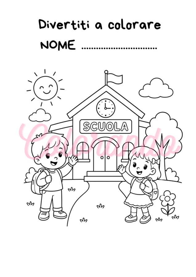 Primo Giorno di Scuola – Schede Creative da Colorare e Racconta le tue emozioni.