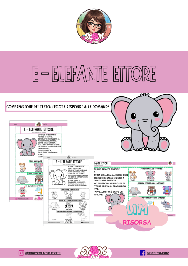 VOCALE E - ELEFANTE ETTORE storia breve