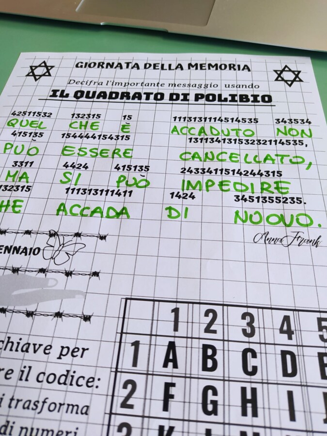 Giornata della memoria: codice segreto