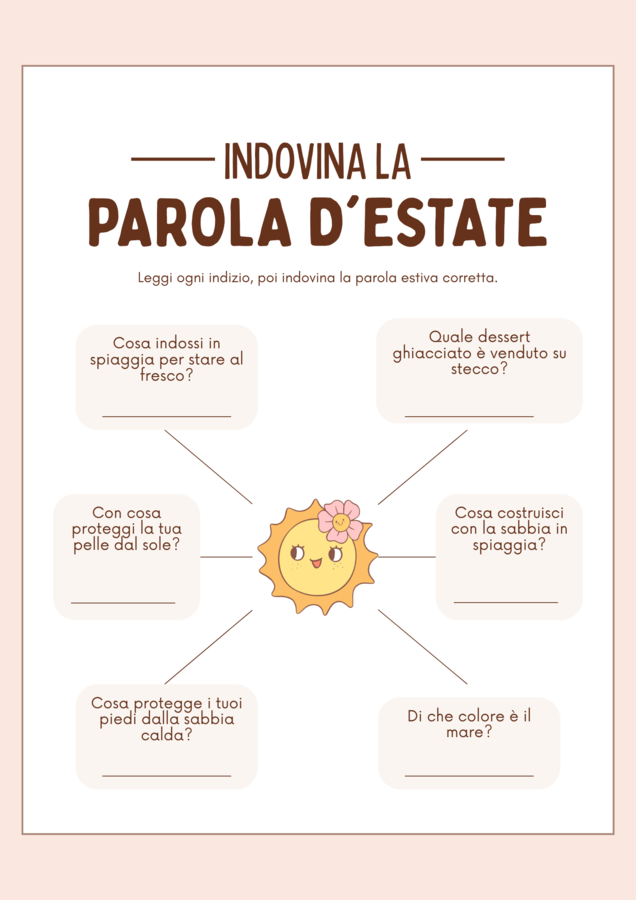 Compiti di italiano per le vacanze
