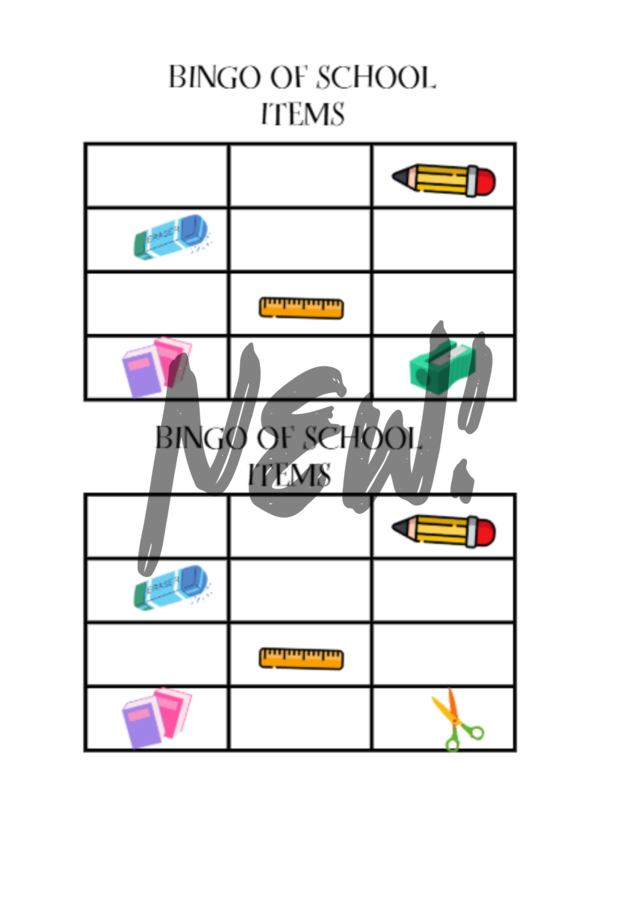Bingo school items