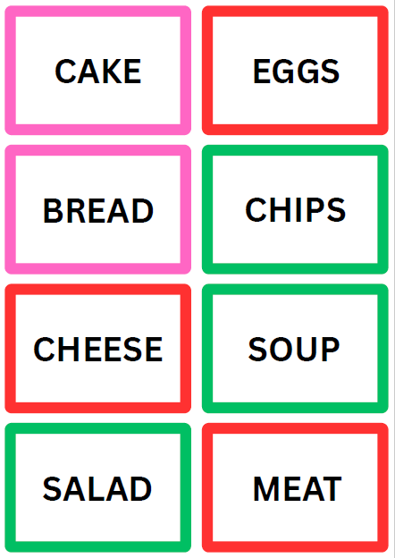 FOOD and DRINK flash cards