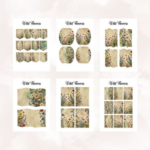 Fiori - 95 elementi decorativi per agende e quaderni