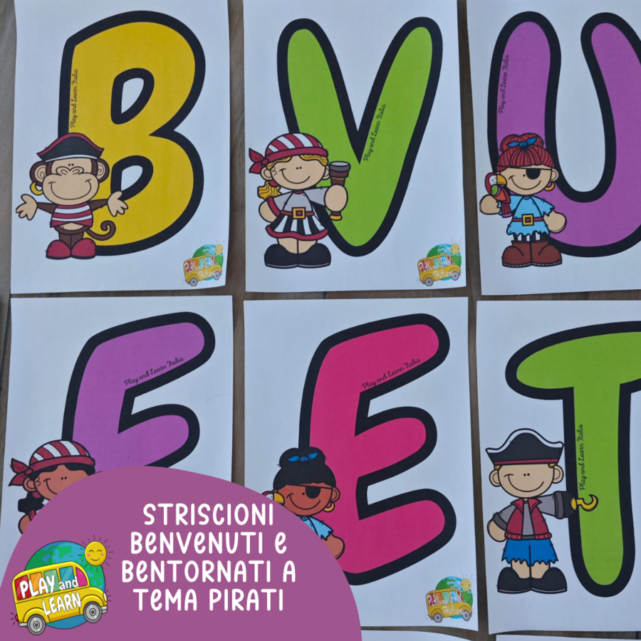 ACCOGLIENZA: STRISCIONE BENVENUTI - BENTORNATI a tema PIRATI