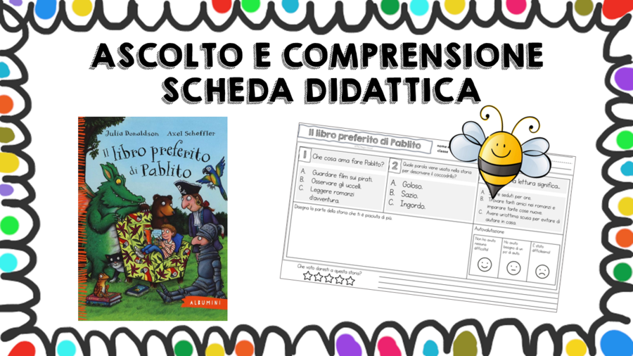 Il libro preferito di Pablito - scheda didattica comprensione