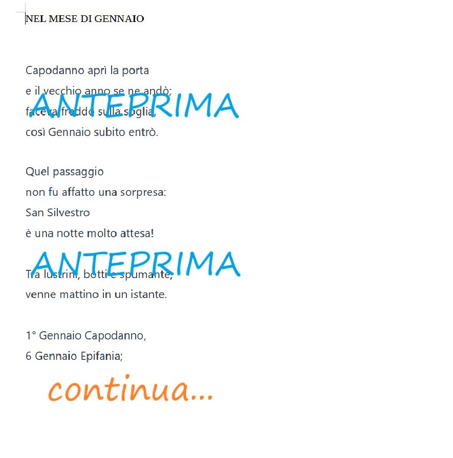 NEL MESE DI GENNAIO - Poesia in rima