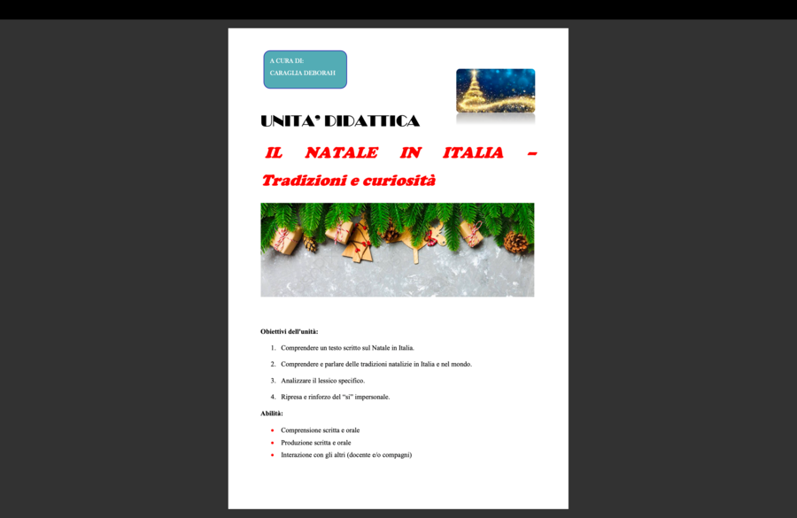 Il Natale in Italia_Unità didattica completa_Italiano per stranieri