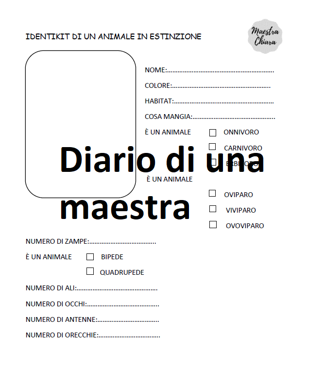 Identikit di un animale in via di estinzione