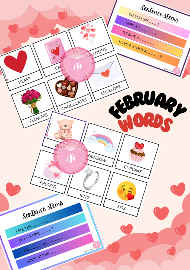 Flashcards – February words di Vita da Mammestra