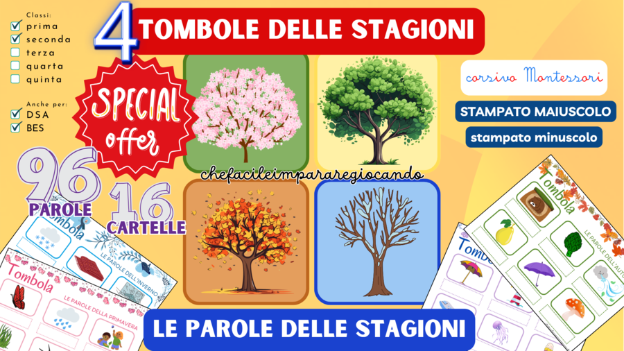 4 TOMBOLE DELLE STAGIONI : PRIMAVERA - ESTATE - AUTUNNO -INVERNO