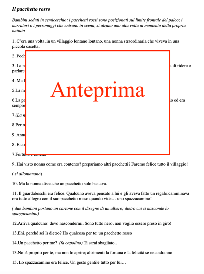 Il pacchetto rosso; una recita natalizia per parlare di gentilezza e condivisione-per tutte le classi