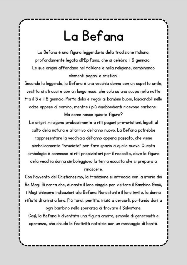 Schede didattiche sulla Befana