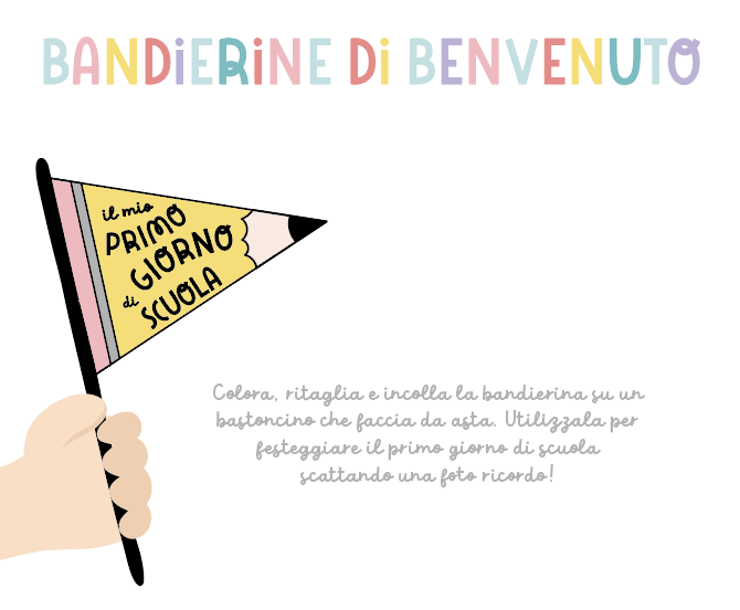 Bandierine di benvenuto (Primo giorno di scuola, BN)