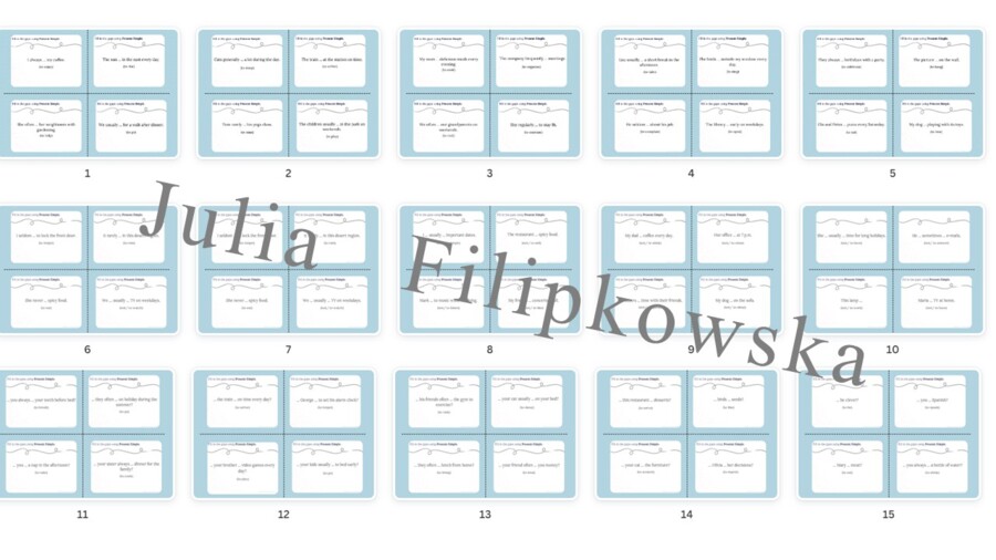 Present Simple/ Speaking cards/ Speaking/ Set/ Package/ Conversations/ Grades 4-8/ Grades 4-6/ Grades 6-8/ Primary school/ Warm-up/ Warm-up/ Speaking cards/ Grammar/ Speaking cards grammar / Grammar cards/ Present Simple/ Schede parlanti/ Conversazione/ 