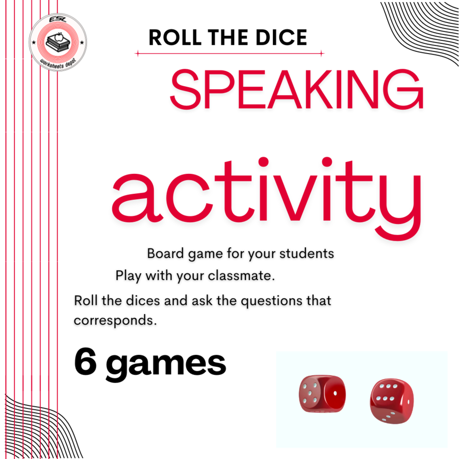 Speaking activity - roll the dice