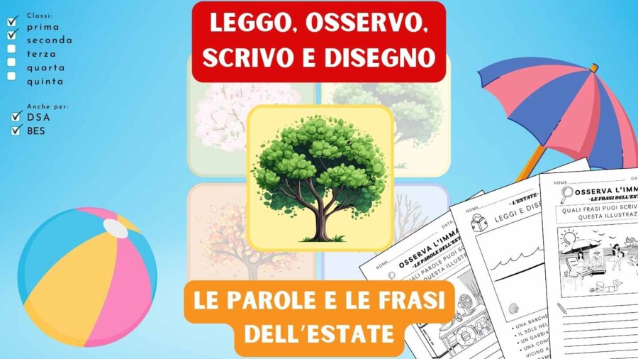 LEGGO E SCRIVO LE PAROLE E LE FRASI DELL'ESTATE