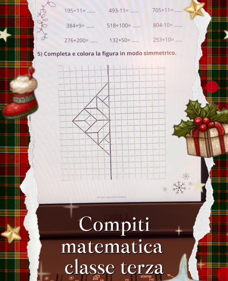 Compiti Natale matematica classe terza