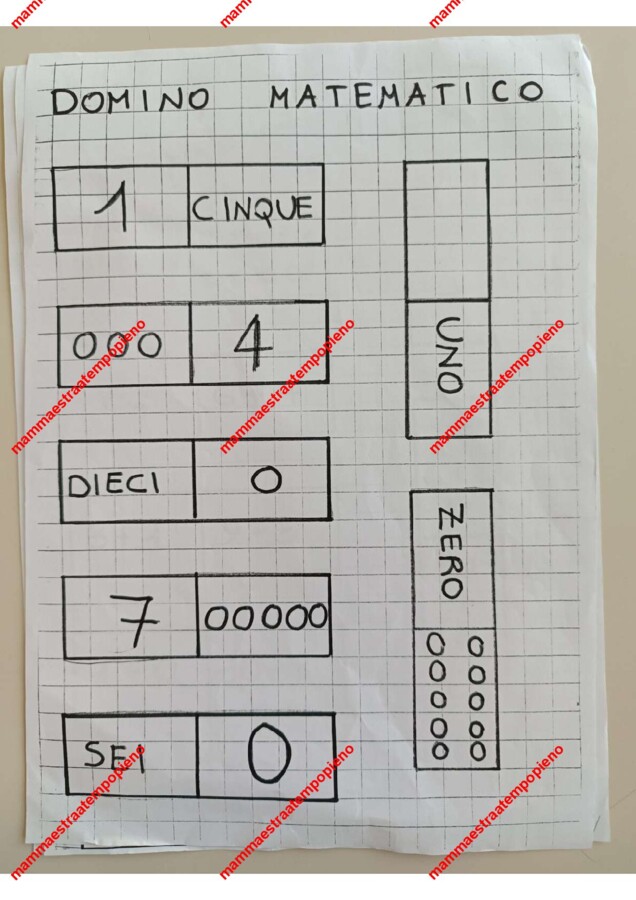 Domino matematico con i numeri entro il 20