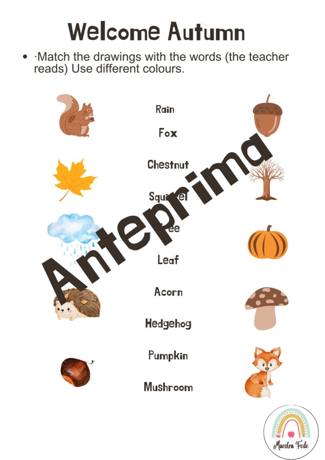 Autumn words activity